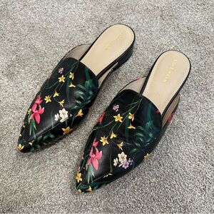 Cole Haan black floral slides